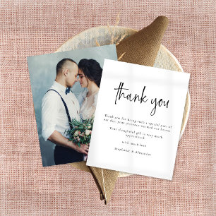 Papier Budget moderne Mariage de script photo Merci