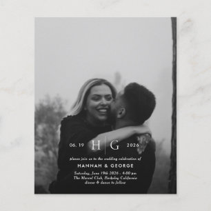 Papier Budget moderne Monogramme Portrait Faire-part de m
