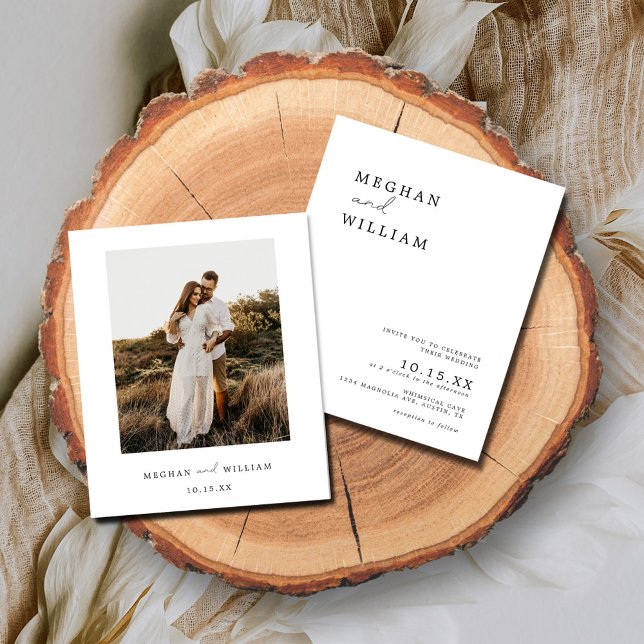 Papier Budget Moderne Photo Boho Faire-part de mariage (Créateur téléchargé)