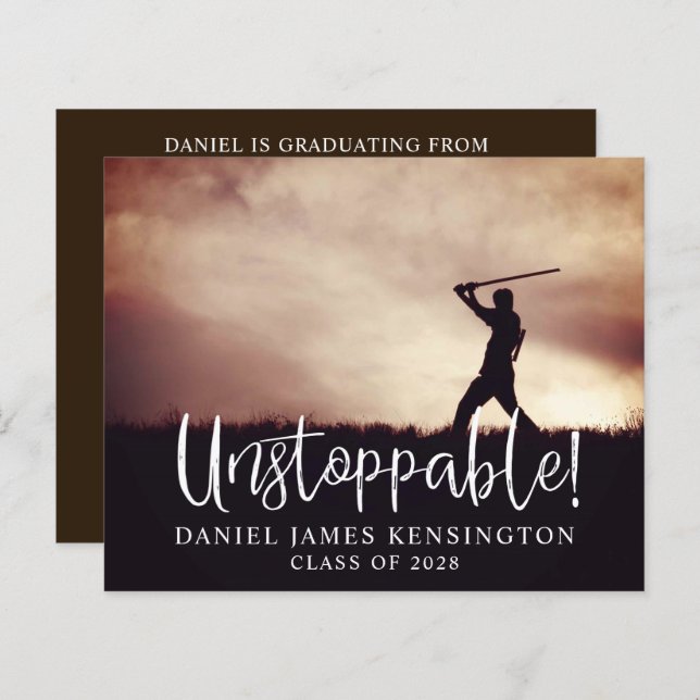 Papier Budget Moderne Photo Graduation (Devant / Derrière)