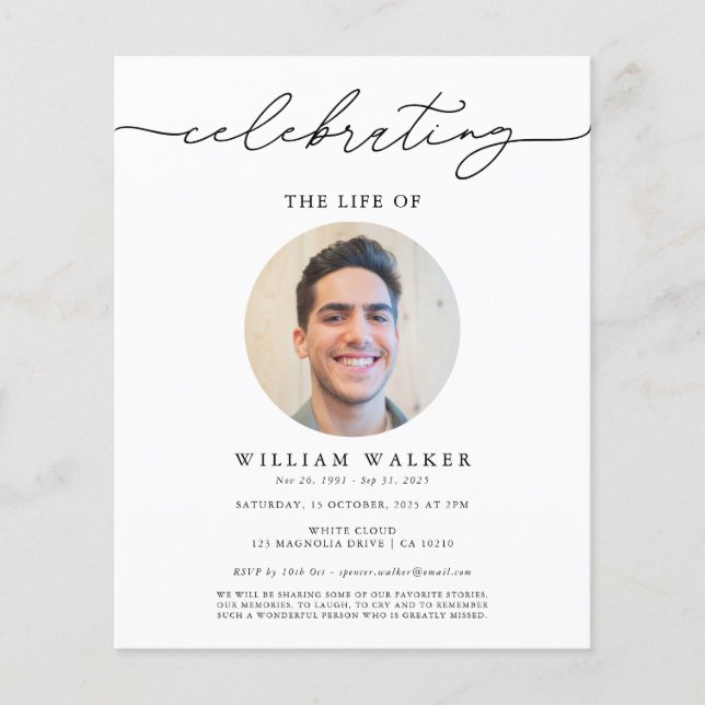 Papier Budget Moderne photo ronde Célébration de la vie (Devant)