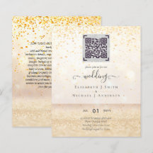 BUDGET Moderne QR Scanning Code Mariage Invite