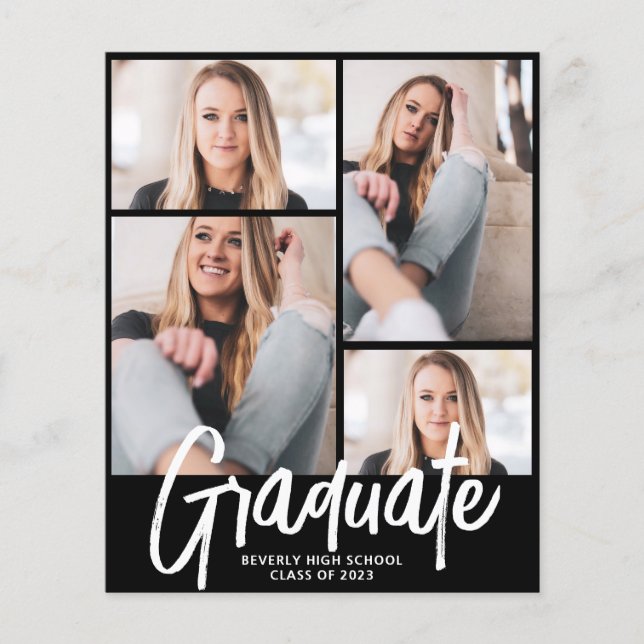 Papier Budget Moderne Quatre Photo Script Graduation Part (Devant)