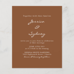 Papier Budget moderne Sienna Script Faire-part de mariage