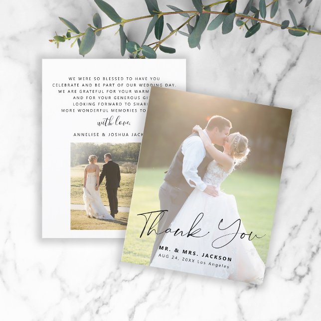 Papier Budget moderne simple photo mariage merci (Créateur téléchargé)