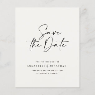 Papier budget Moderne typographie manuscrite mariage