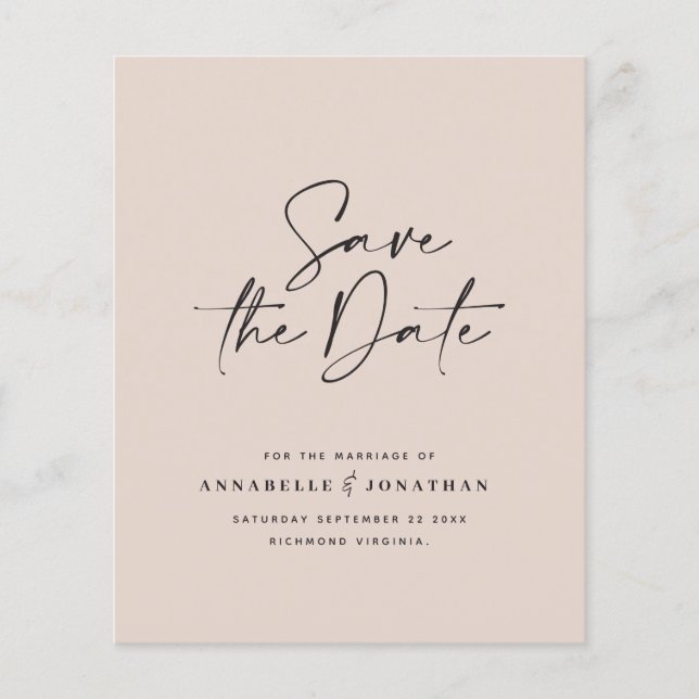Papier budget Moderne typographie manuscrite mariage (Devant)