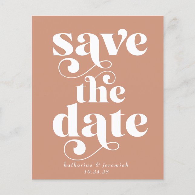 Papier Budget Moderne Typographie Mariage Enregistrer la  (Devant)