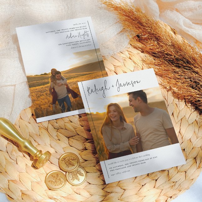 Papier Budget Moderne Typographie Script 2 Photos Mariage (Créateur téléchargé)