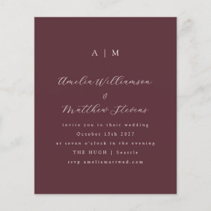 Papier Budget Monogramme Bourgogne Minimum Mariage Invita