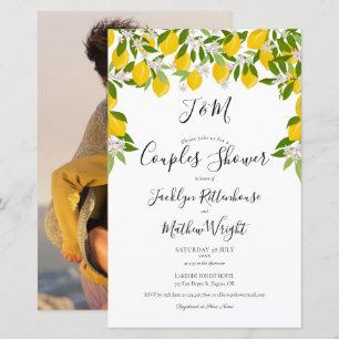Papier Budget Monogramme Citrons Couples Douche Photo Inv
