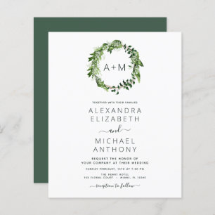 Papier Budget Monogramme Emerald Green Green Mariage