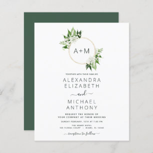 Papier Budget Monogramme Emerald Green Green Mariage