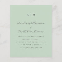 Budget Monogramme Faire-part de mariage à la menth
