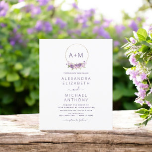 Papier Budget Monogramme Floral Dusty Purple Mariage