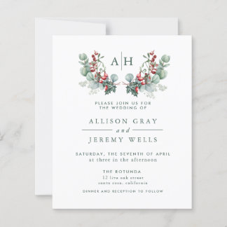 Papier Budget Monogramme Flore Faire-part de mariage circ