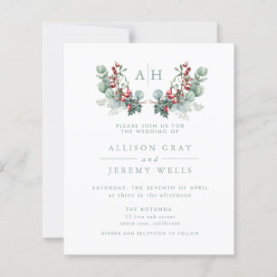 Papier Budget Monogramme Flore Faire-part de mariage circ