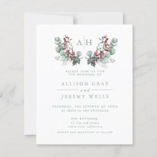 Papier Budget Monogramme Flore Faire-part de mariage circ