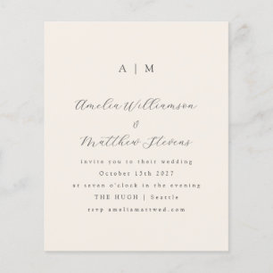 Papier Budget Monogramme ivoire Faire-part de mariage min