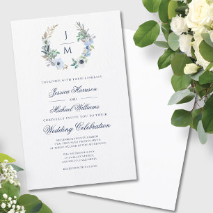 Papier Budget Monogramme Verdure Faire-part de mariage de