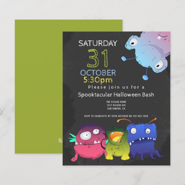 Papier BUDGET Monster Bash Halloween Party Personnalisé (Devant / Derrière)