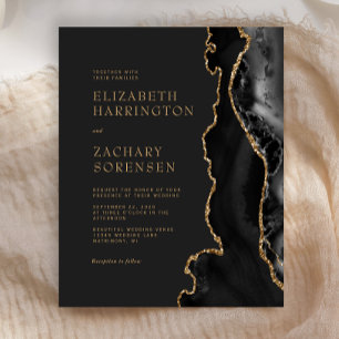 Papier Budget Moody Black Agate Gold Faire-part de mariag