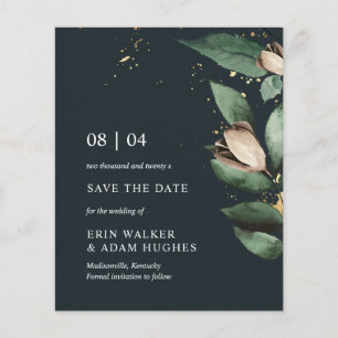 Papier Budget Moody Blue Gold Botanical Enregistrer la da