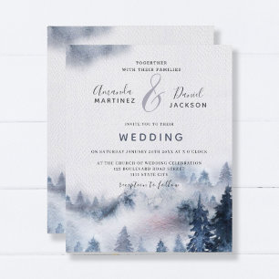 Papier Budget Mountain Rustic violet Faire-part de mariag