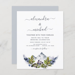 Papier Budget Mountain Rustic Watercolor Mariage
