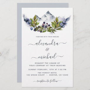 Papier Budget Mountain Rustic Watercolor Mariage