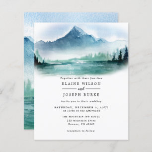 Papier Budget Mountains Lake Faire-part de mariage