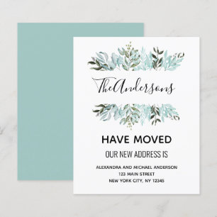 Papier Budget Moving Announcement Eucalyptus Greenery