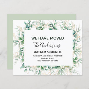 Papier Budget Moving Announcement Eucalyptus Greenery
