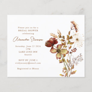 Papier Budget Nature Fleurs Nuptiale Douche Invitation