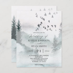 Papier Budget Nature Forêt & Oiseaux Mariage