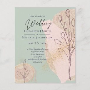 Papier BUDGET Naturel Terre Invitations de mariage Abstra