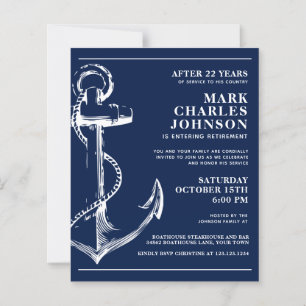 Papier Budget Nautical Marine Ancre Retraite Invitation
