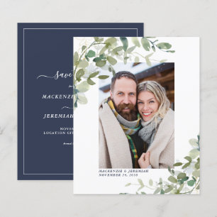 Papier Budget Navy Blue Eucalyptus Photo Enregistrer la d