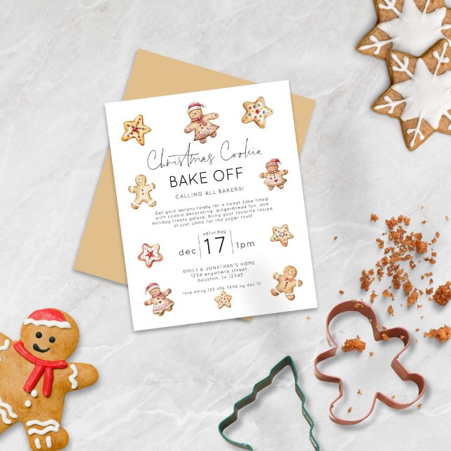 Papier Budget Noël Cookie Bake Off Invitation (Créateur téléchargé)
