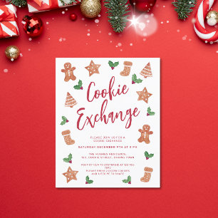 Papier Budget Noël Cookie Exchange Party Invitation