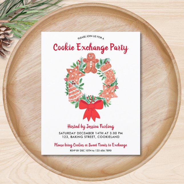 Papier Budget Noël Cookie Exchange Party Invitation (Créateur téléchargé)