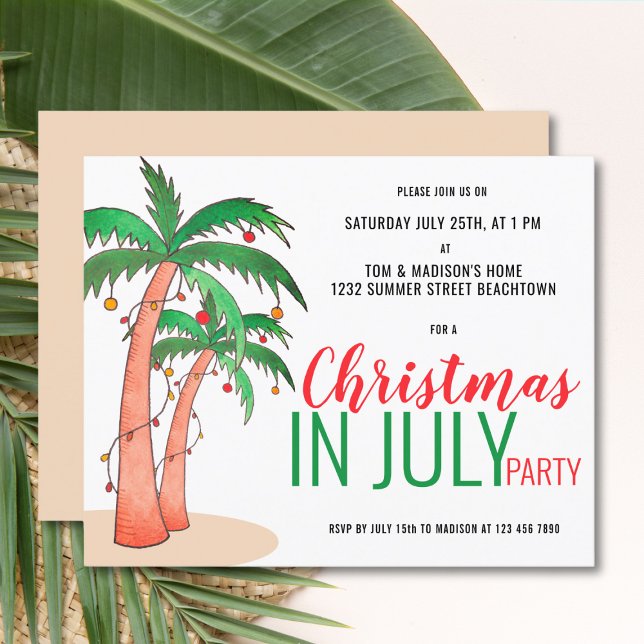 Papier Budget Noël en juillet Fête d'été Invitation (Créateur téléchargé)