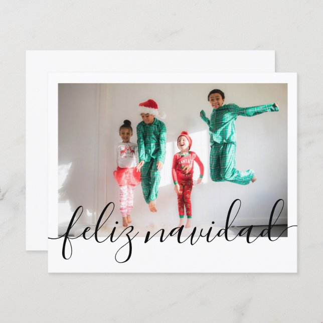 Papier BUDGET Noël Feliz Navidad Typographie Photo (Devant / Derrière)