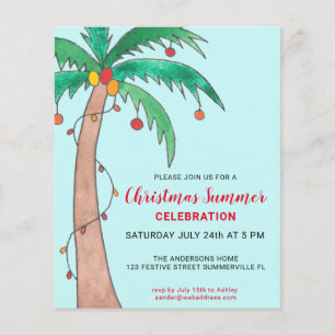 Papier Budget Noël Fête d'été Palm Invitation