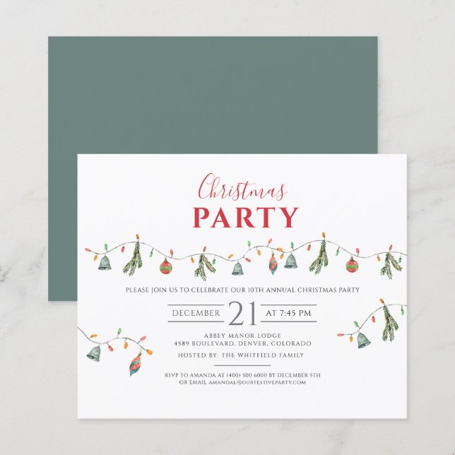Papier Budget Noël Fête Invitation corporatif (Devant / Derrière)
