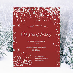 Papier Budget Noël fête rouge argent