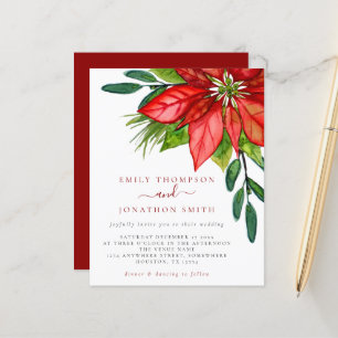 Papier Budget Noël Mariage Poinsettia Mariage Invitation