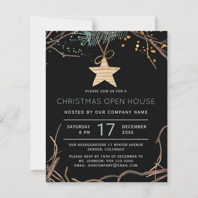 Papier Budget Noël moderne ouverture maison invitation (Devant)