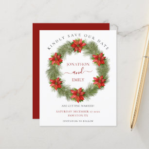 Papier Budget Noël Poinsettia Mariage Enregistrer la date
