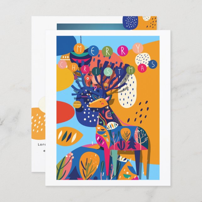 Papier BUDGET Noël Rinder coloré Personnalisé (Devant / Derrière)